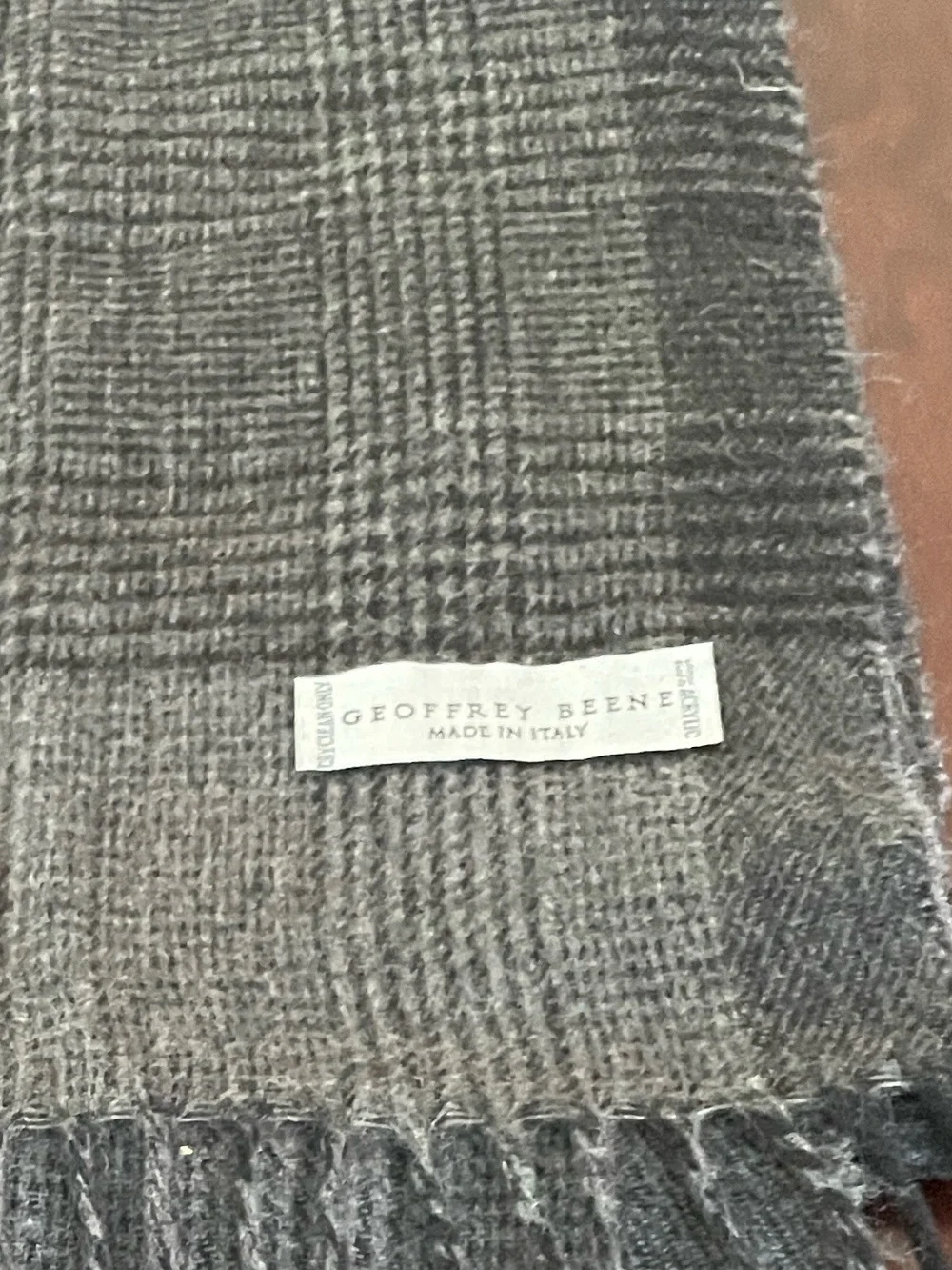 Geoffrey Beene Charcoal Checkered Men's Scarf